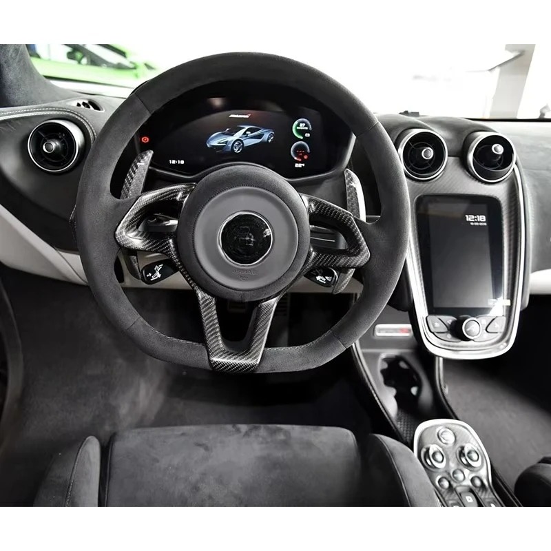 Interior Dry Carbon Fiber Trim Replacement Parts for  570S Center Console Steering Wheel Door Panel High Quality